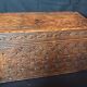 Old wooden chest with carved rosettes regionalism folk art