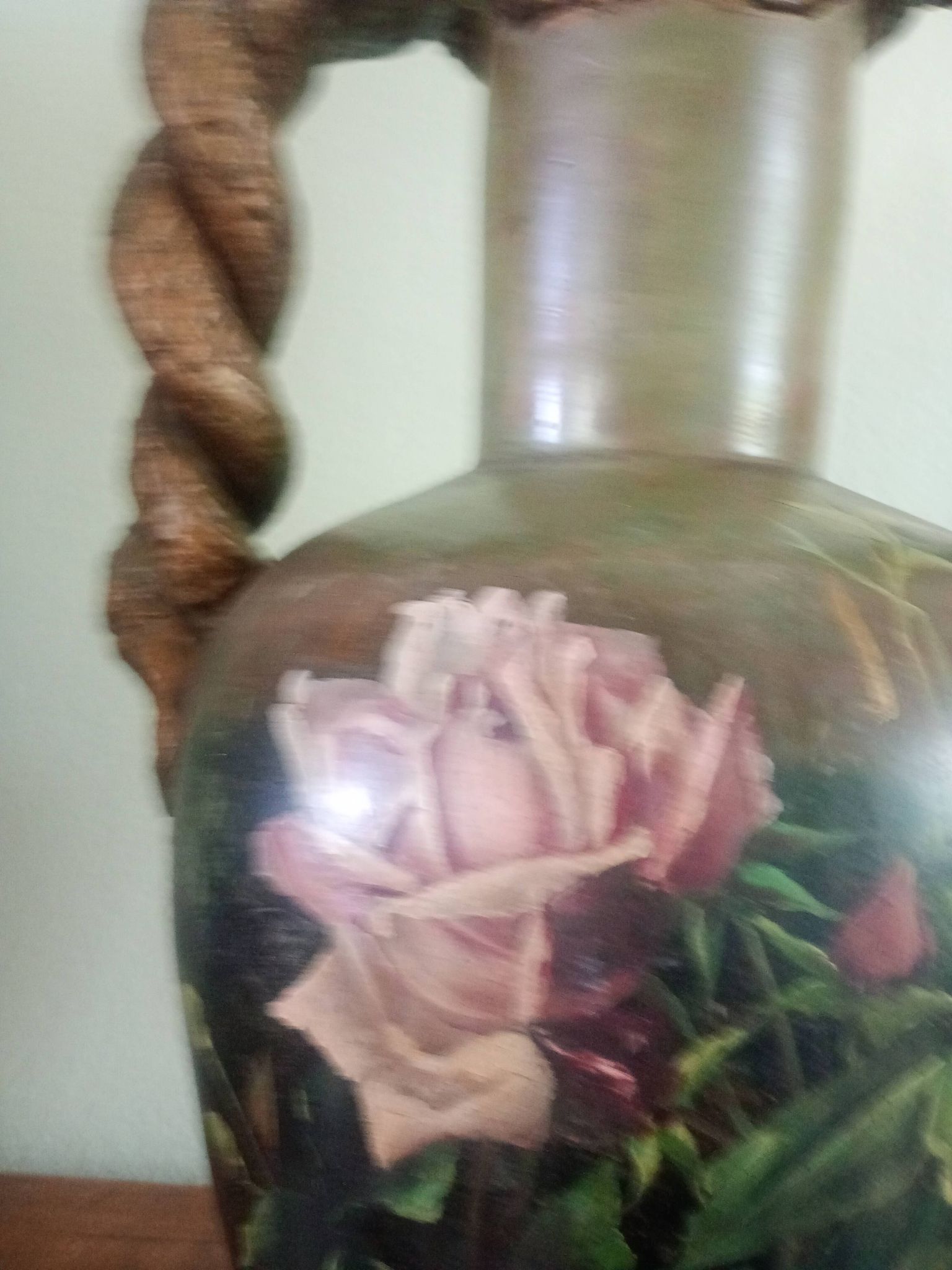 Double-handled vase with roses by Georges Weissenburger, École de Nancy.