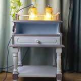 Duo tulip lamps golden fluted glass