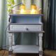 Duo lampes tulipes verre cannelé doré