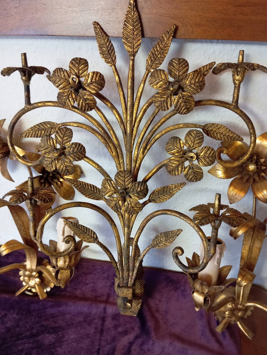 Gold Flower Metal Wall Sconces
