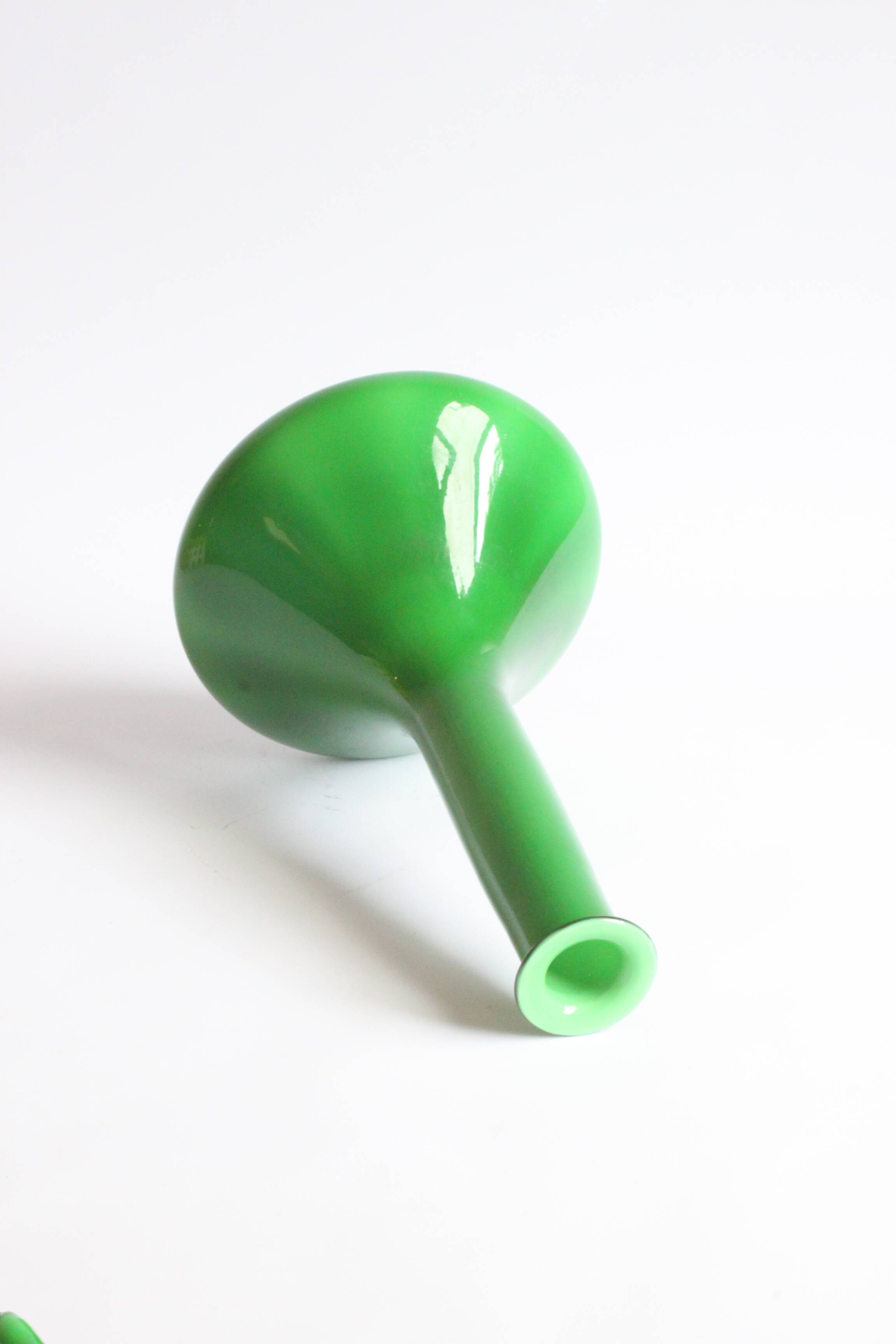 Cased Glass Genie Bottle, Empoly 1970s