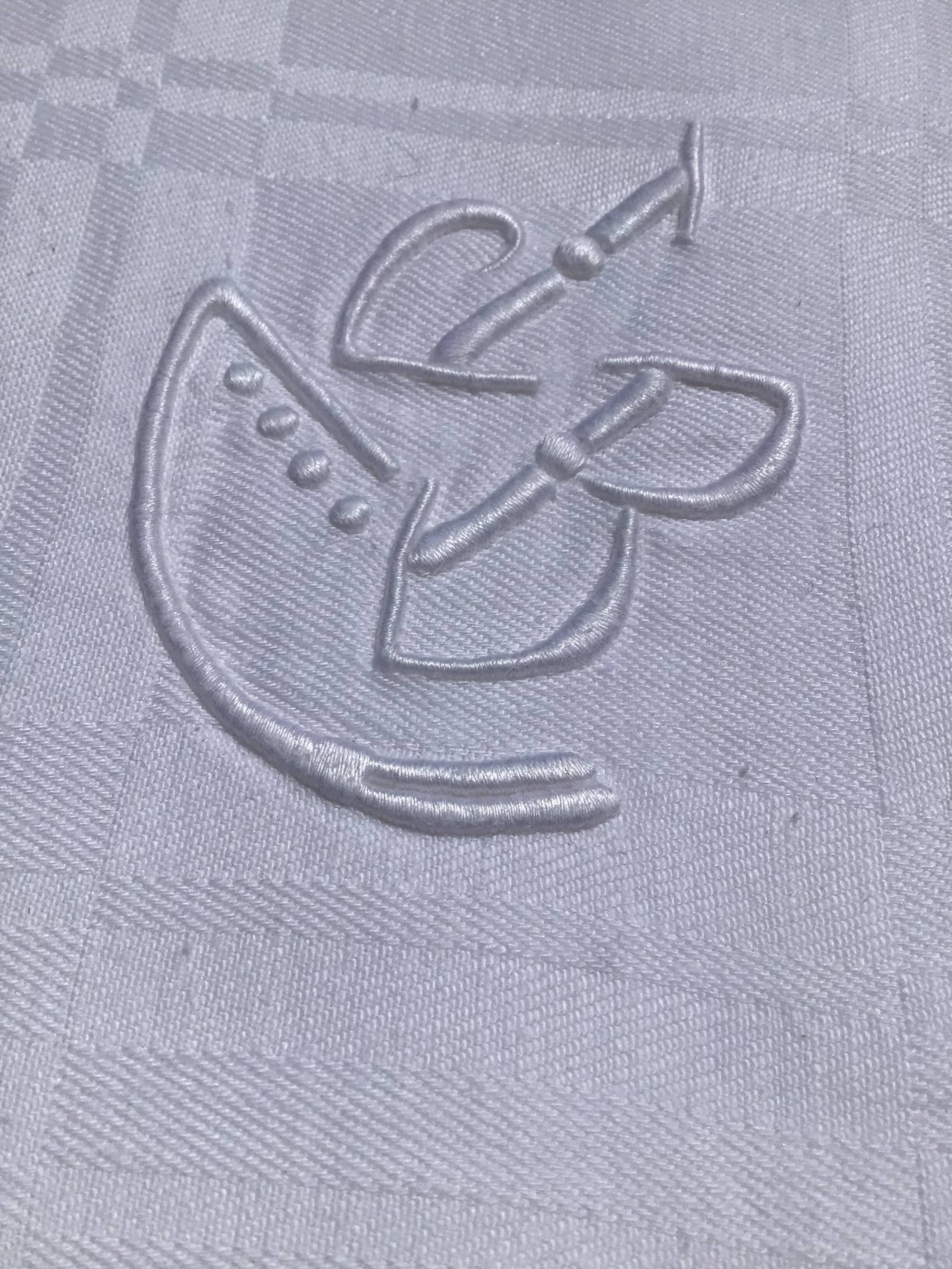 Embroidered square tablecloth JB damask cotton squares