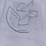 Square tablecloth embroidered JB cotton damask squares