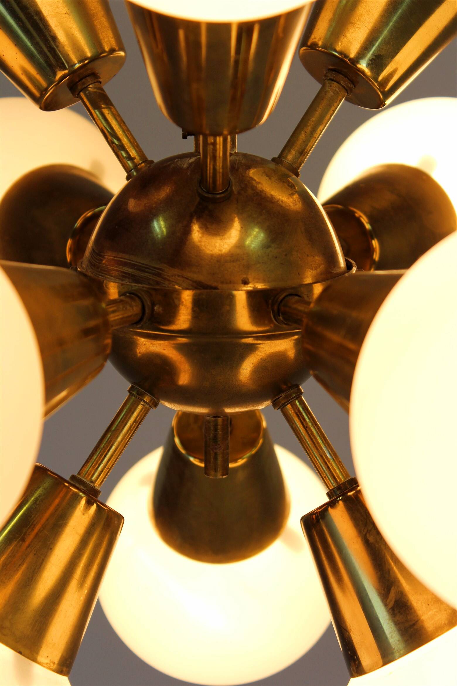 Lustre Spoutnik Mid-Century de Kamenický Šenov, 1970s