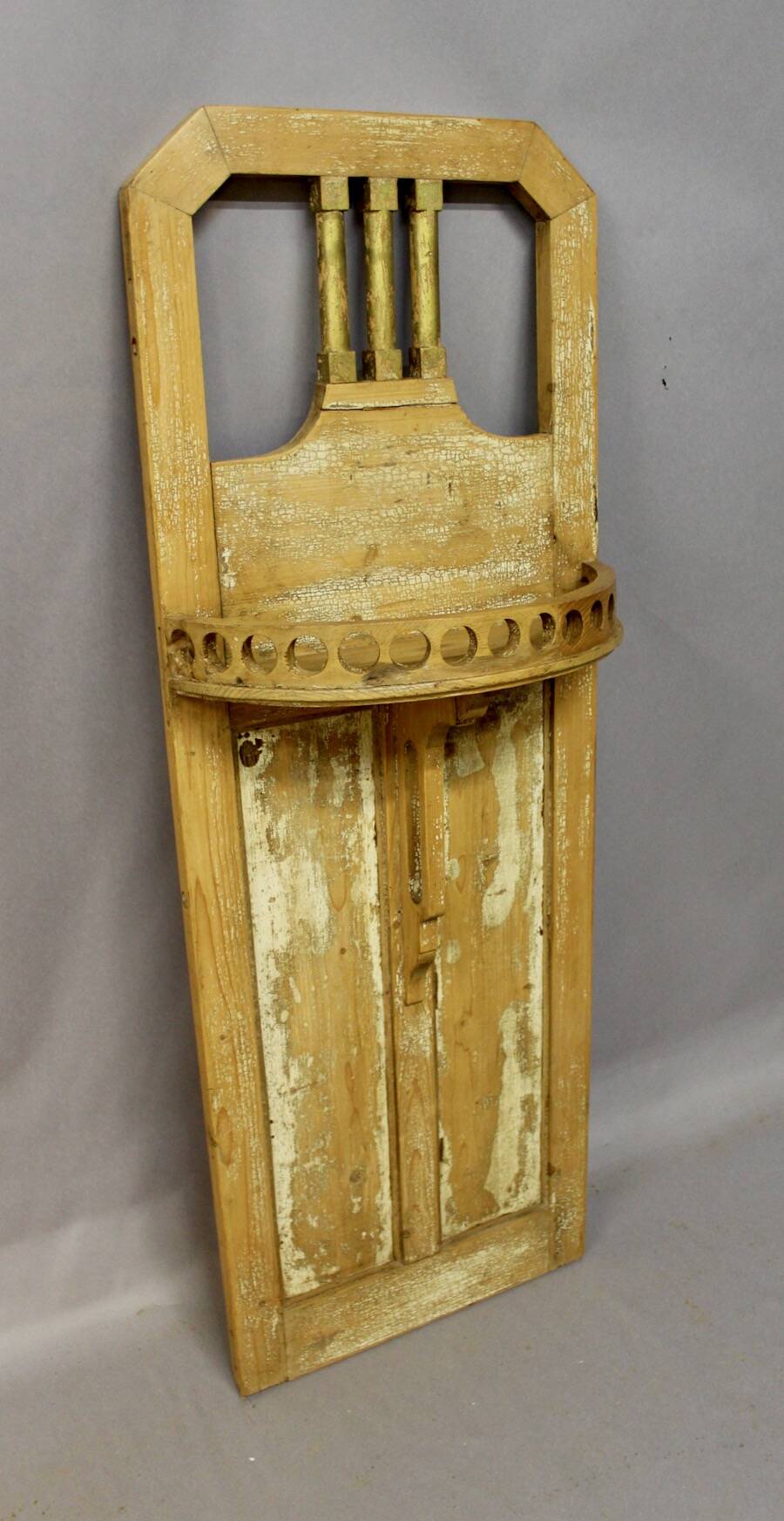 Cracked and whitewashed wood wall console