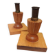 Paire de bougeoirs en bois