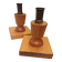 Paire de bougeoirs en bois