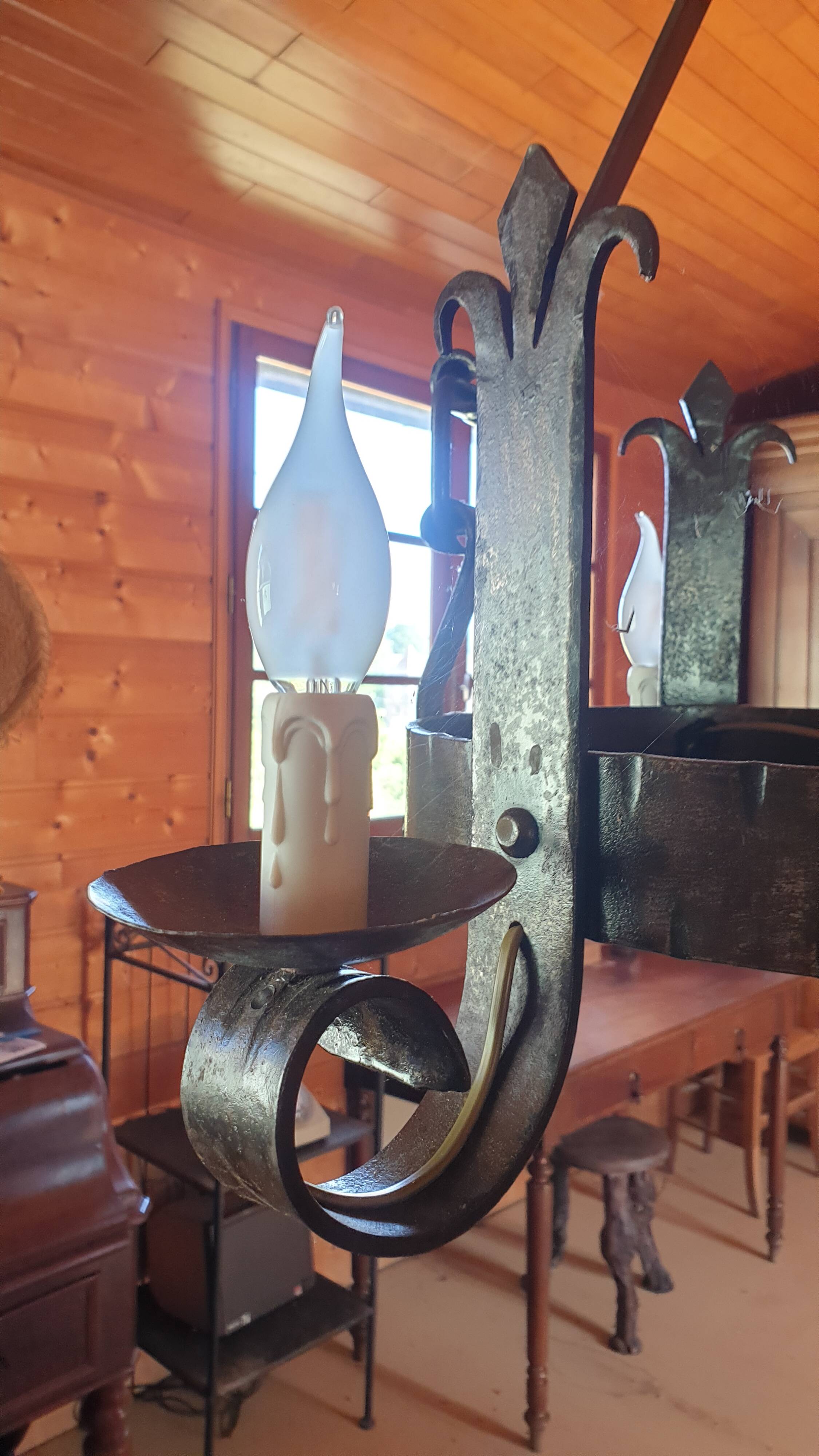 chandelier - wrought iron ceiling light - medieval style