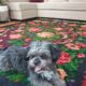 Moldavian wool handwoven floral rug - 210x162cm