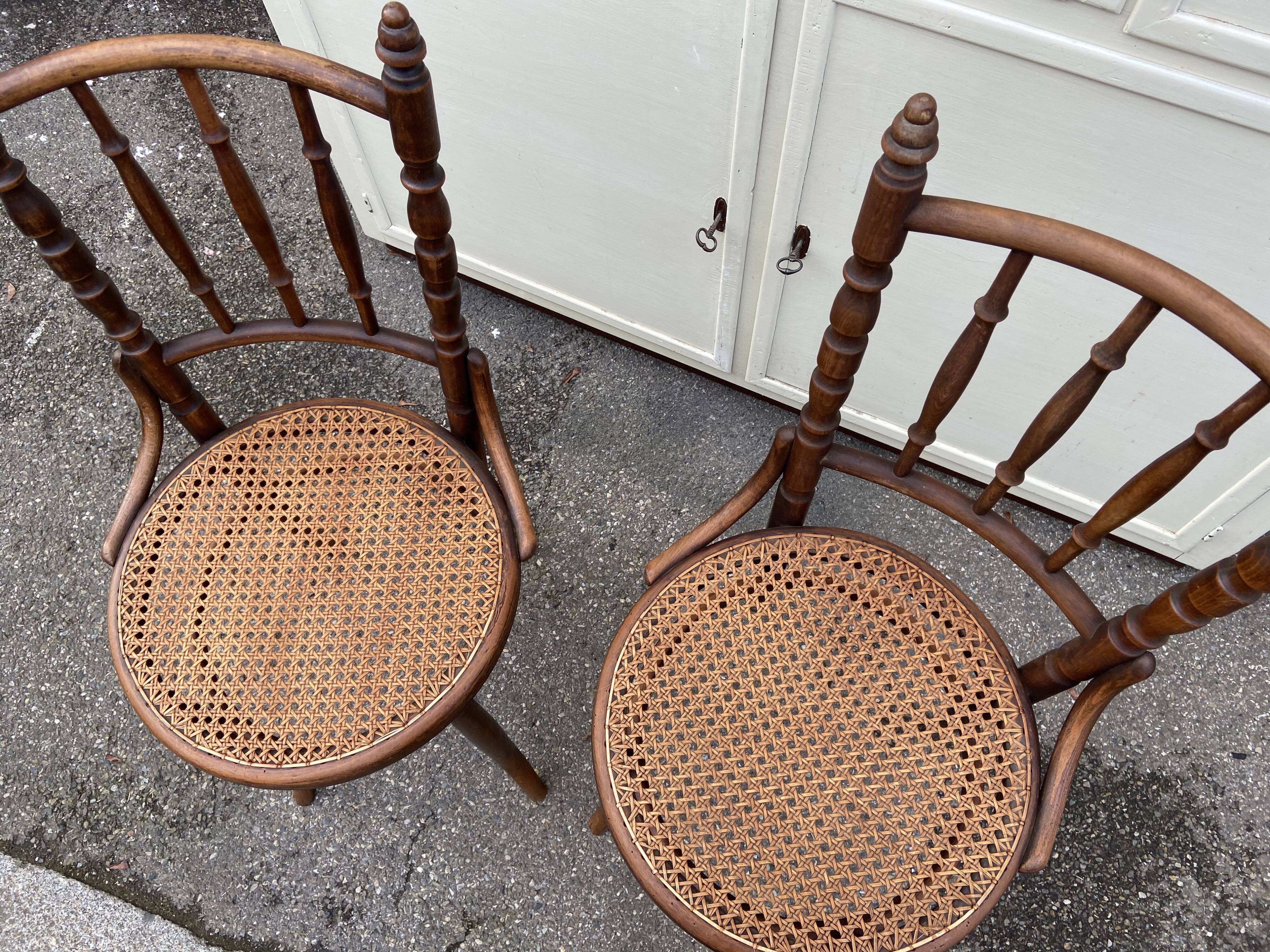 2 Viennese chairs bistro fischel curved wood