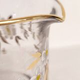 Jarra de cristal pintada a mano. Spain, 1950s.