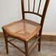 Set of 2 antique wooden bistro chairs canned seats