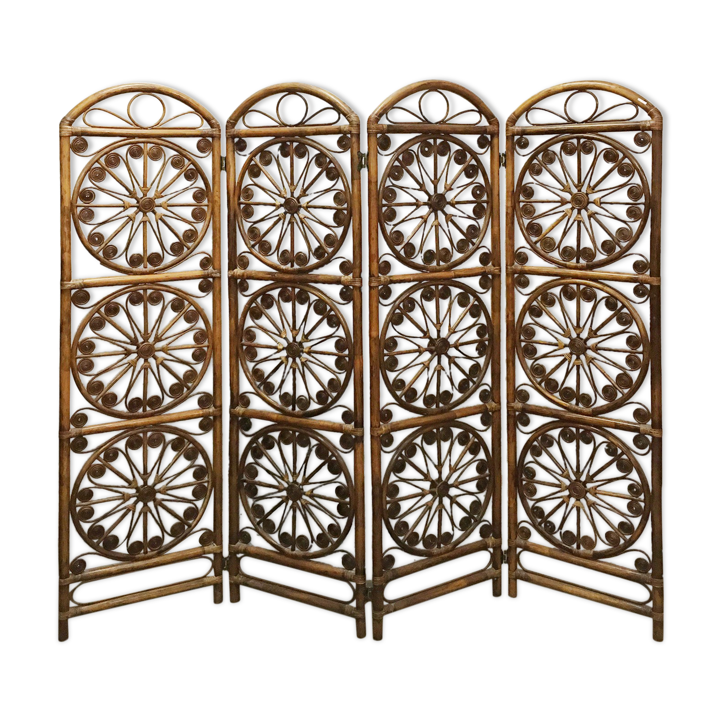 Vintage rattan screen from the 60s