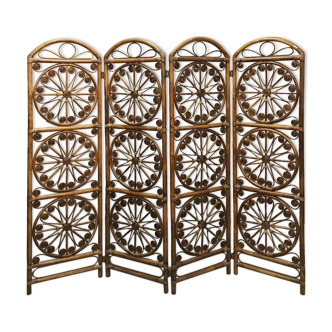 Vintage rattan screen from the 60s