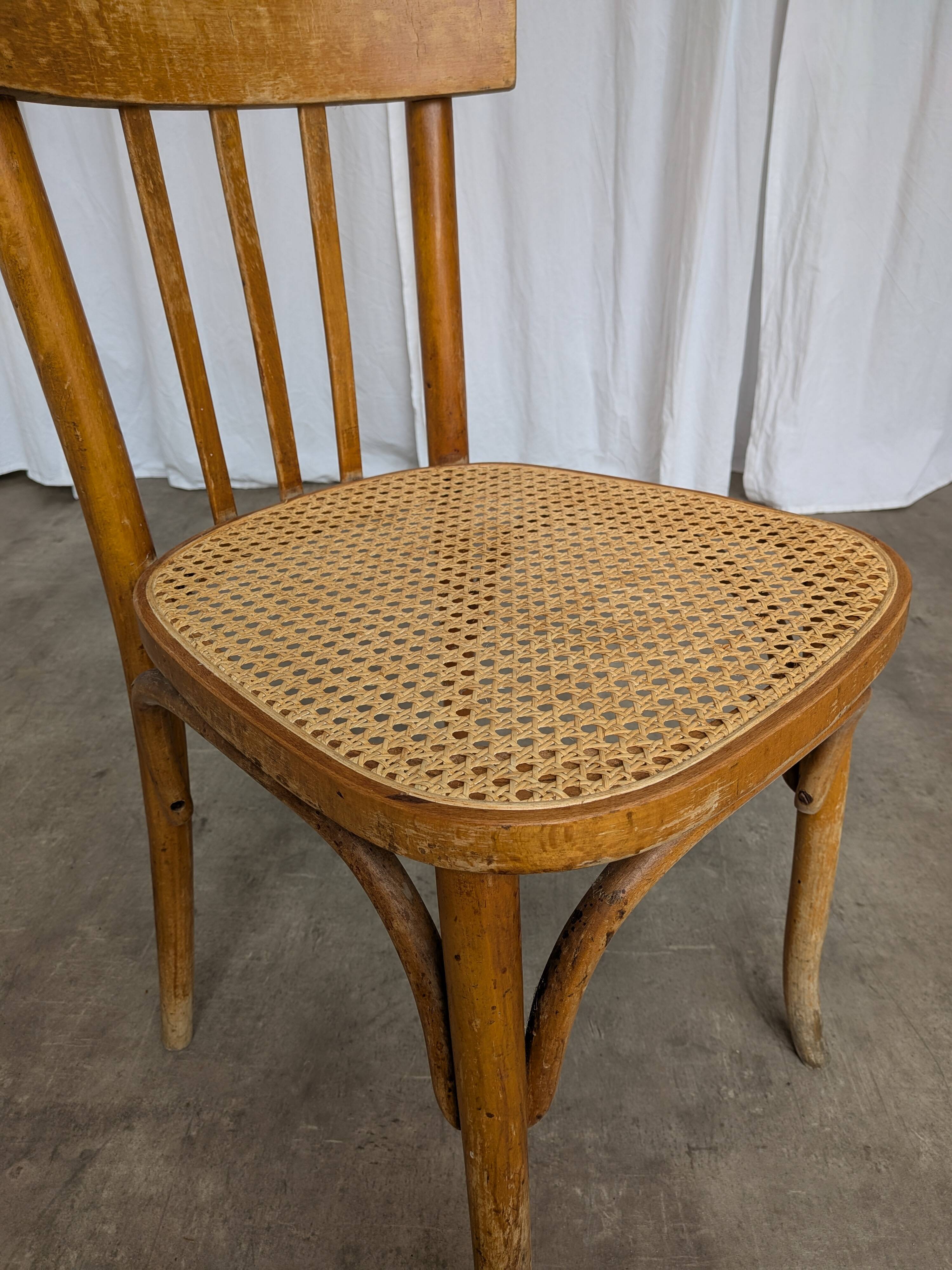 Vintage Cane Seat Dining Chair: 1970s Yugoslavia, Boho Interior