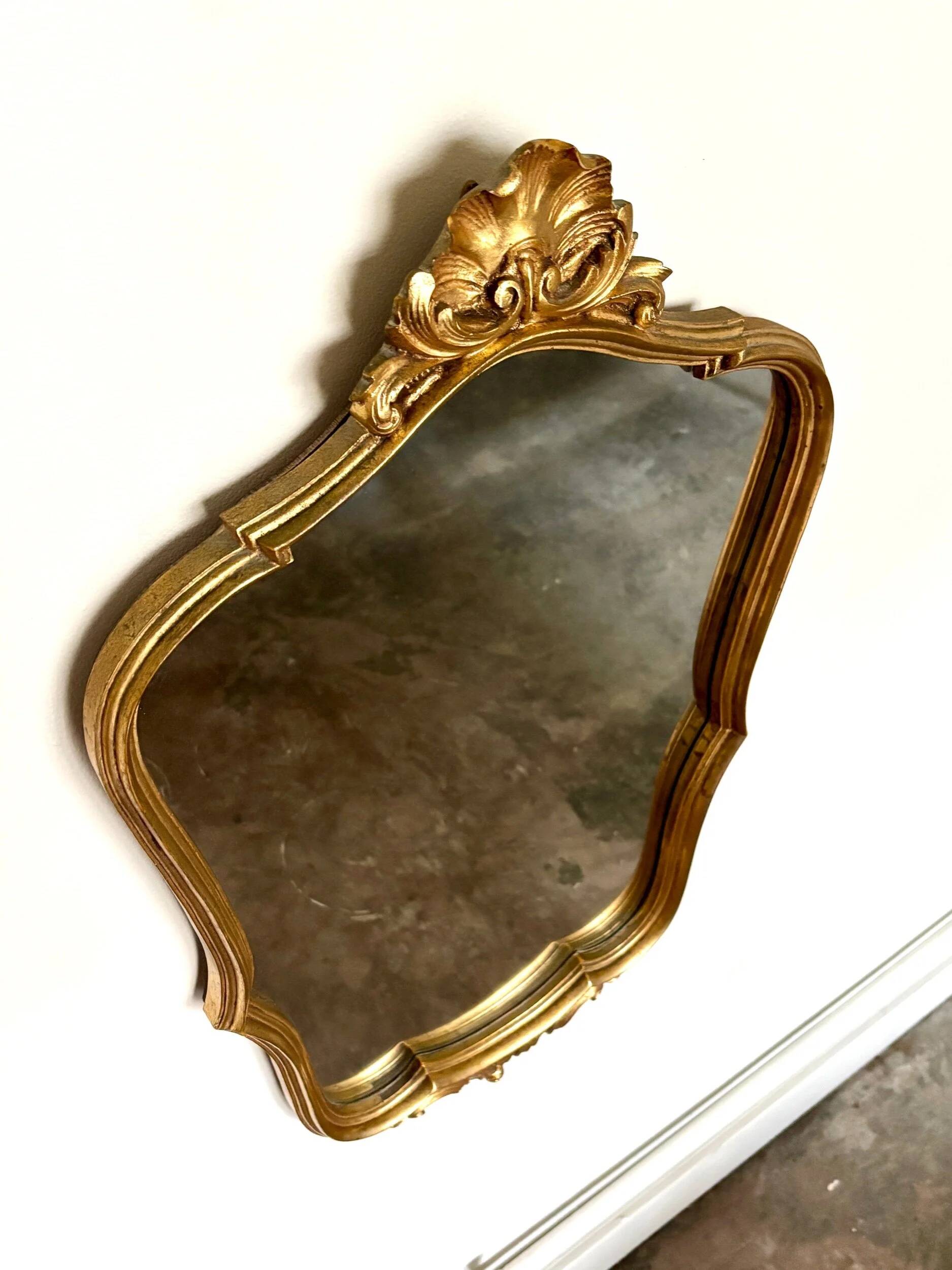 Classic gold shell mirror