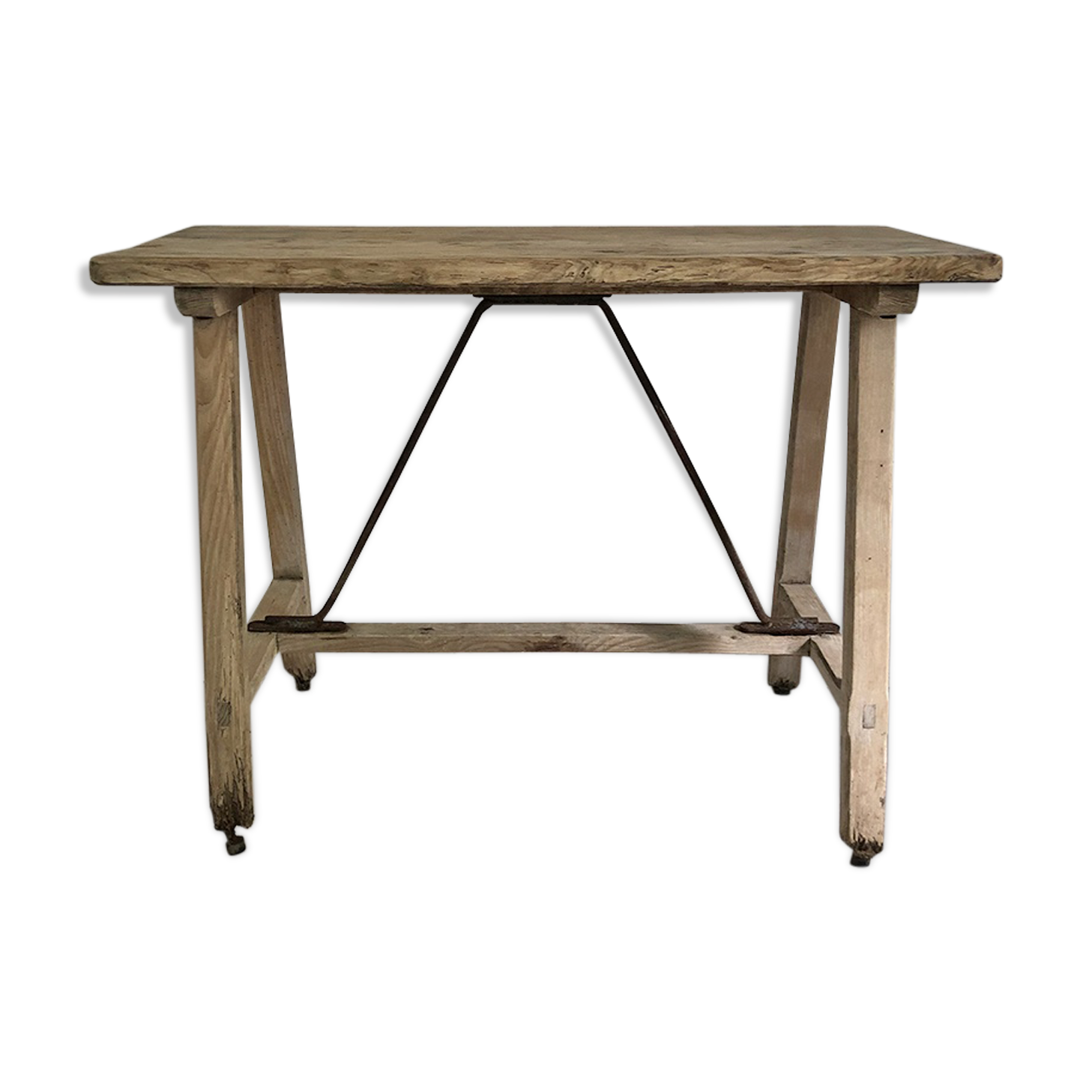 Old raw wood workbench