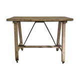 Old raw wood workbench