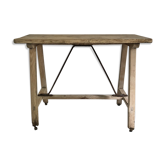 Old raw wood workbench