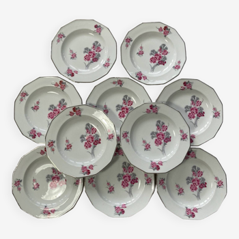 Set de 10 assiettes Limoges Art Deco