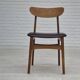 1960s, set of 6 Danish dinning chairs, solid oak wood, reupholstered.