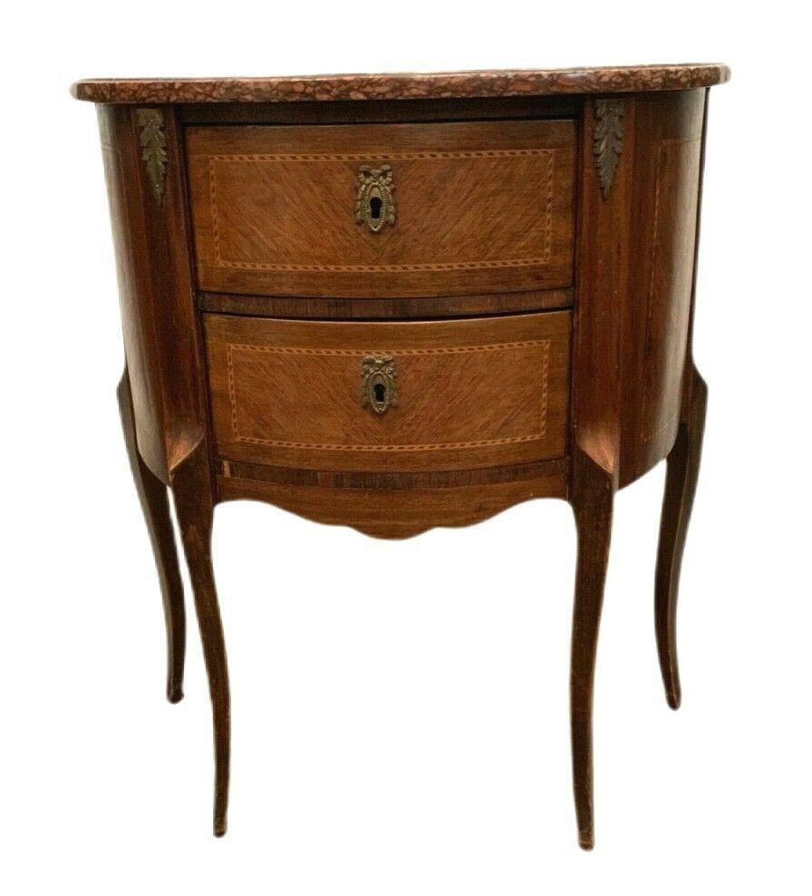 Louis XV style half-moon chest of drawers in XX century marquetry
