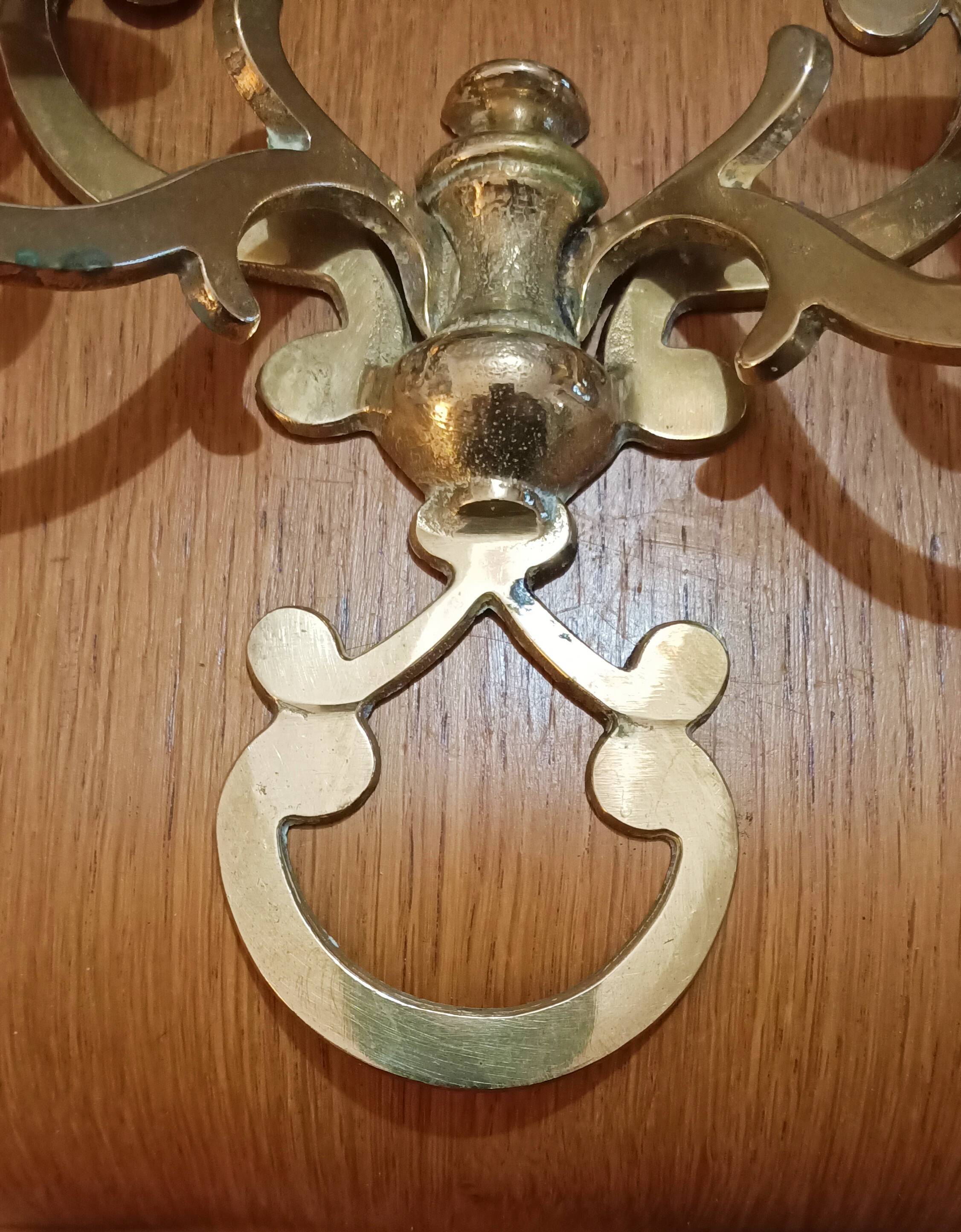 Pair of golden wall candle holders