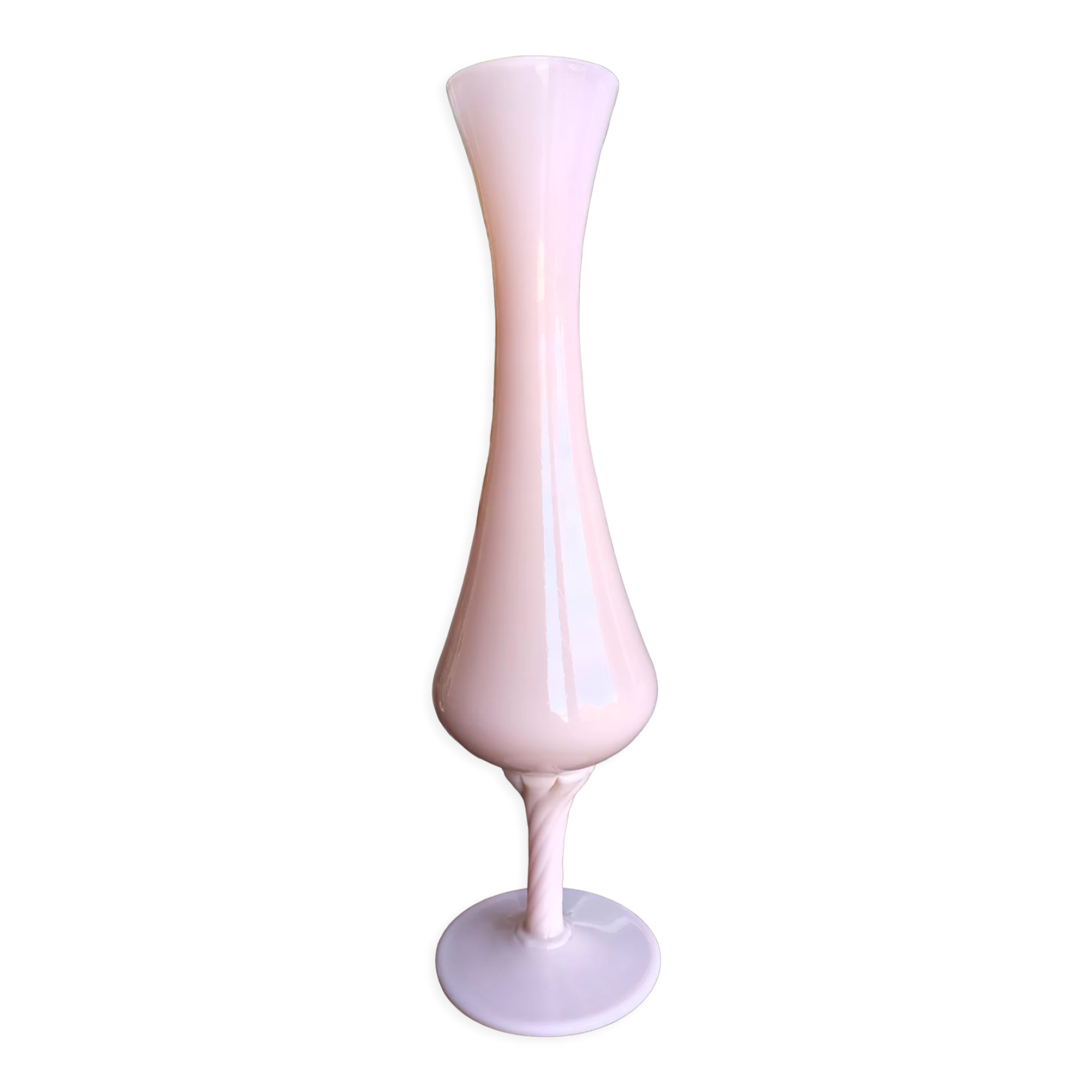 44 cm opaline vase - Pink "nymph's thigh" - 70s