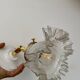 Vintage tulip wall lamp in white and transparent glass