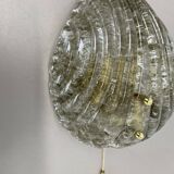 Vintage Murano gold Ice Glass Metal Wall Light by Kaiser Leuchten, Germany 1970s