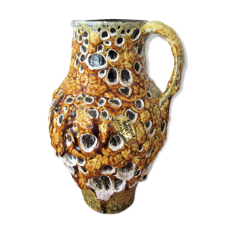 Vase vintage "miel" émaux Cyclope d'Annecy