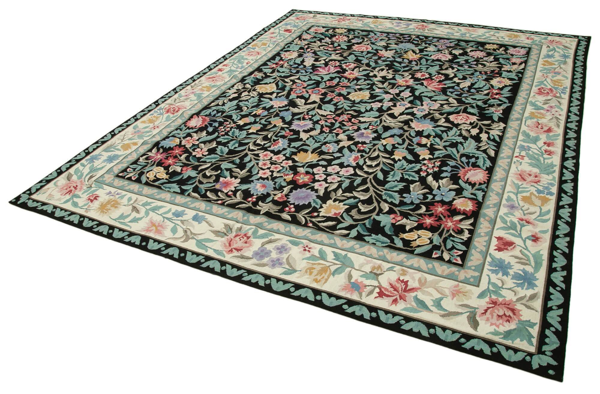 Handmade Vintage Flatweave Needlepoint Kilim 237 cm x 303 cm