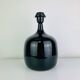 "Fig" lamp, black ceramic and silk shade, 1960s.
