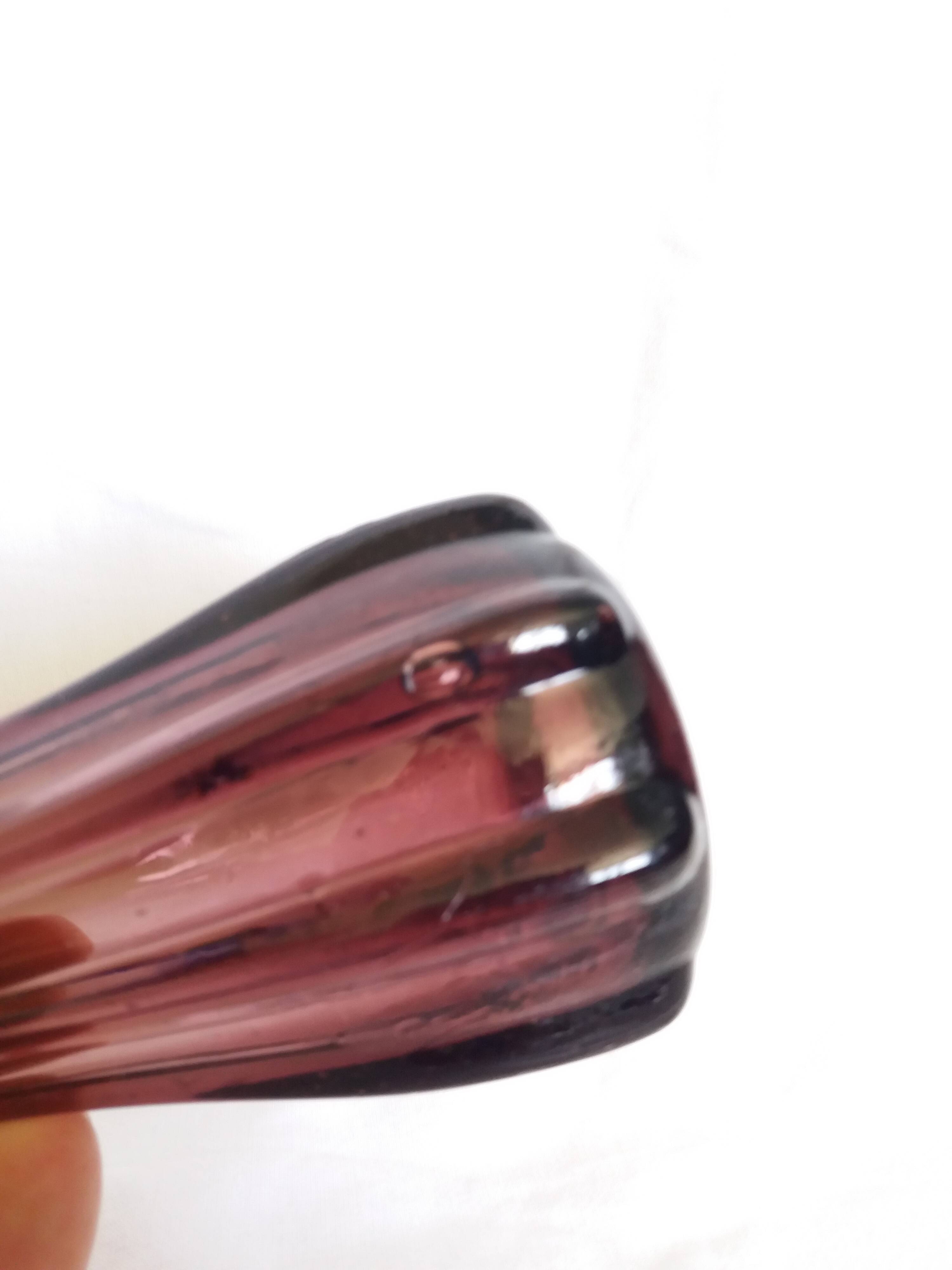 Purple or plum glass vase