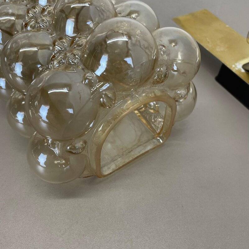 Amber vintage glass wall lamp by Helena Tynell for Glashütte Limburg, 1970s