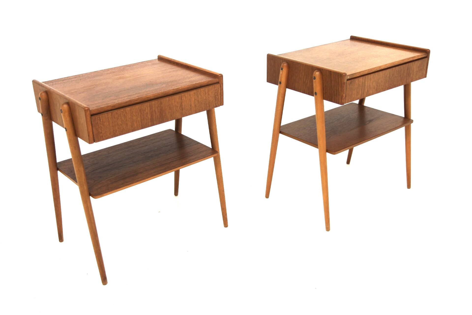 Set of 2 Scandinavian teak bedside tables, Carlström, Sweden, 1960