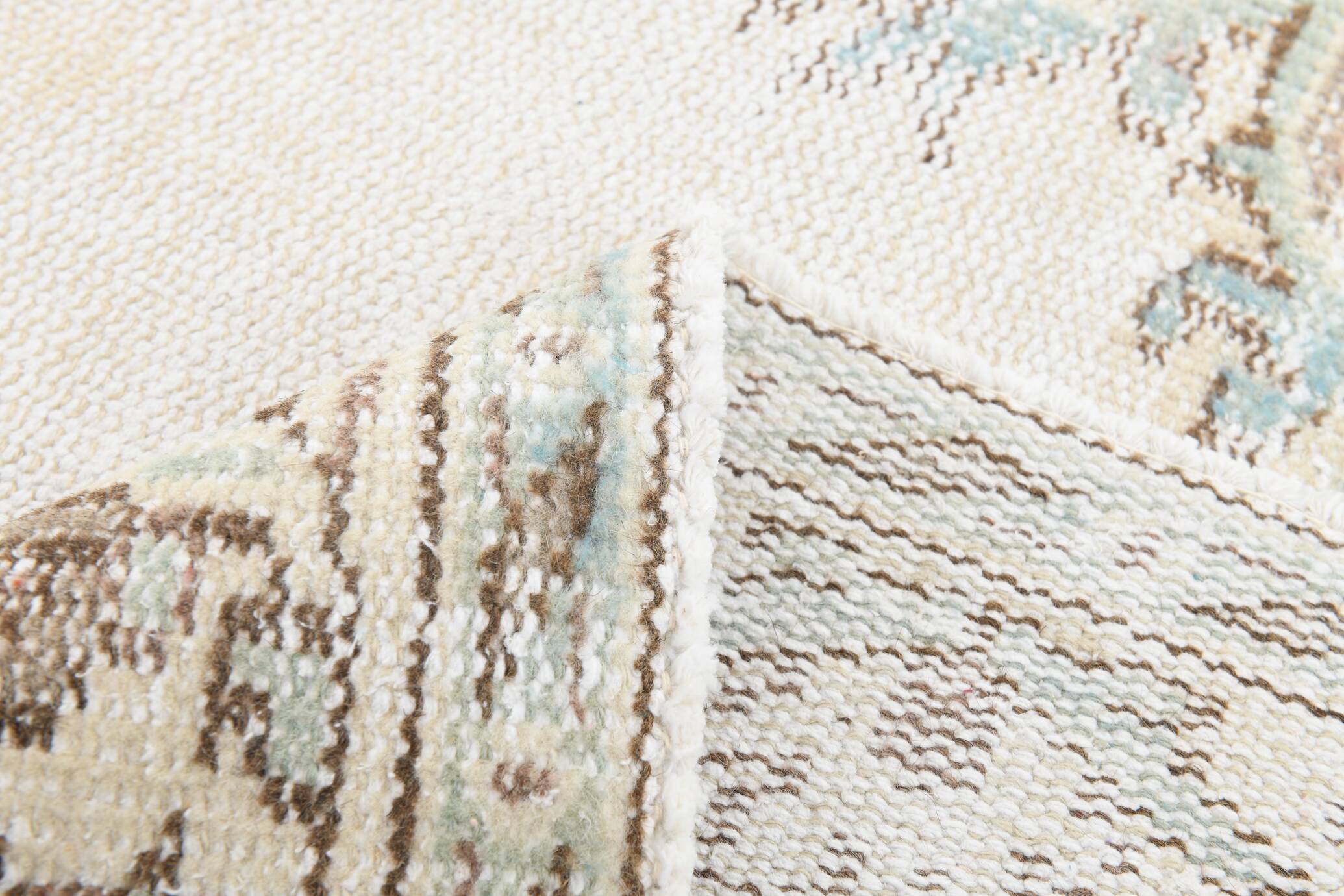 6x9 classic brown & beige vintage rug, 153x272cm