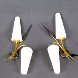Metal and opaline sconces, Lunel, france