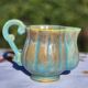 Charming turquoise and amber fluted ceramic – Atelier Le Brusc (Var)