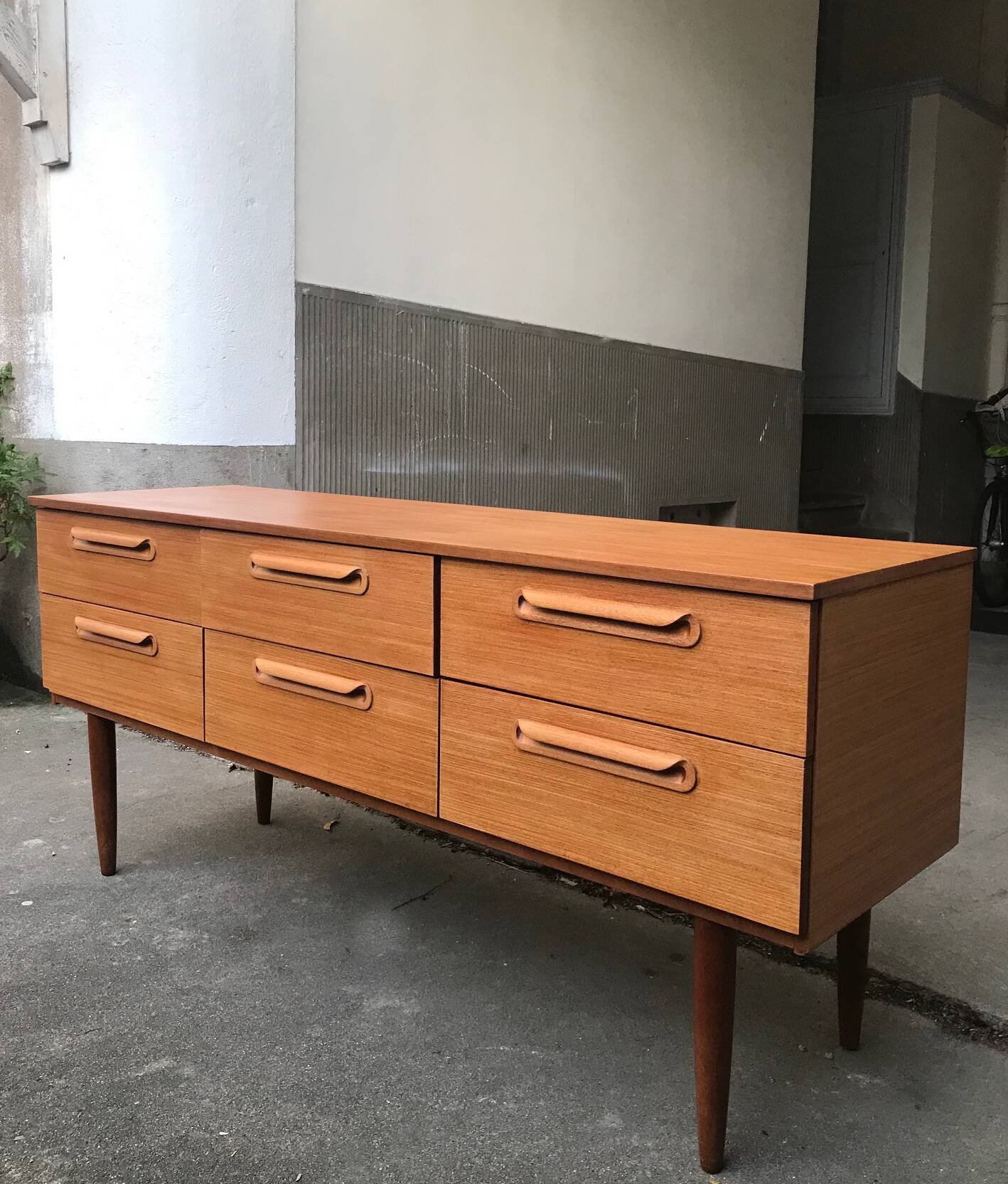 Teak enfilade, Schreiber edition from the 1960s/70s.