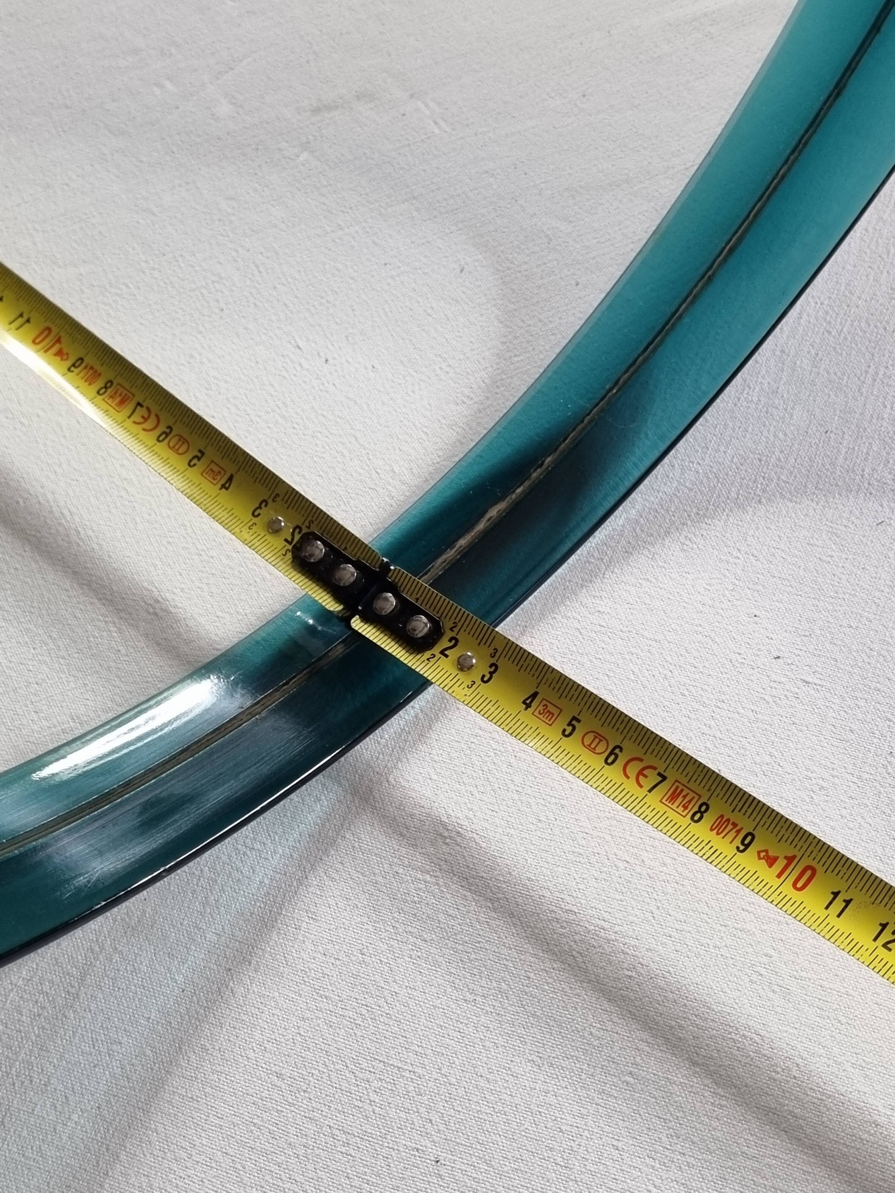 Syla 710 Blue Round Cap Mirror, 1970s, 47 cm