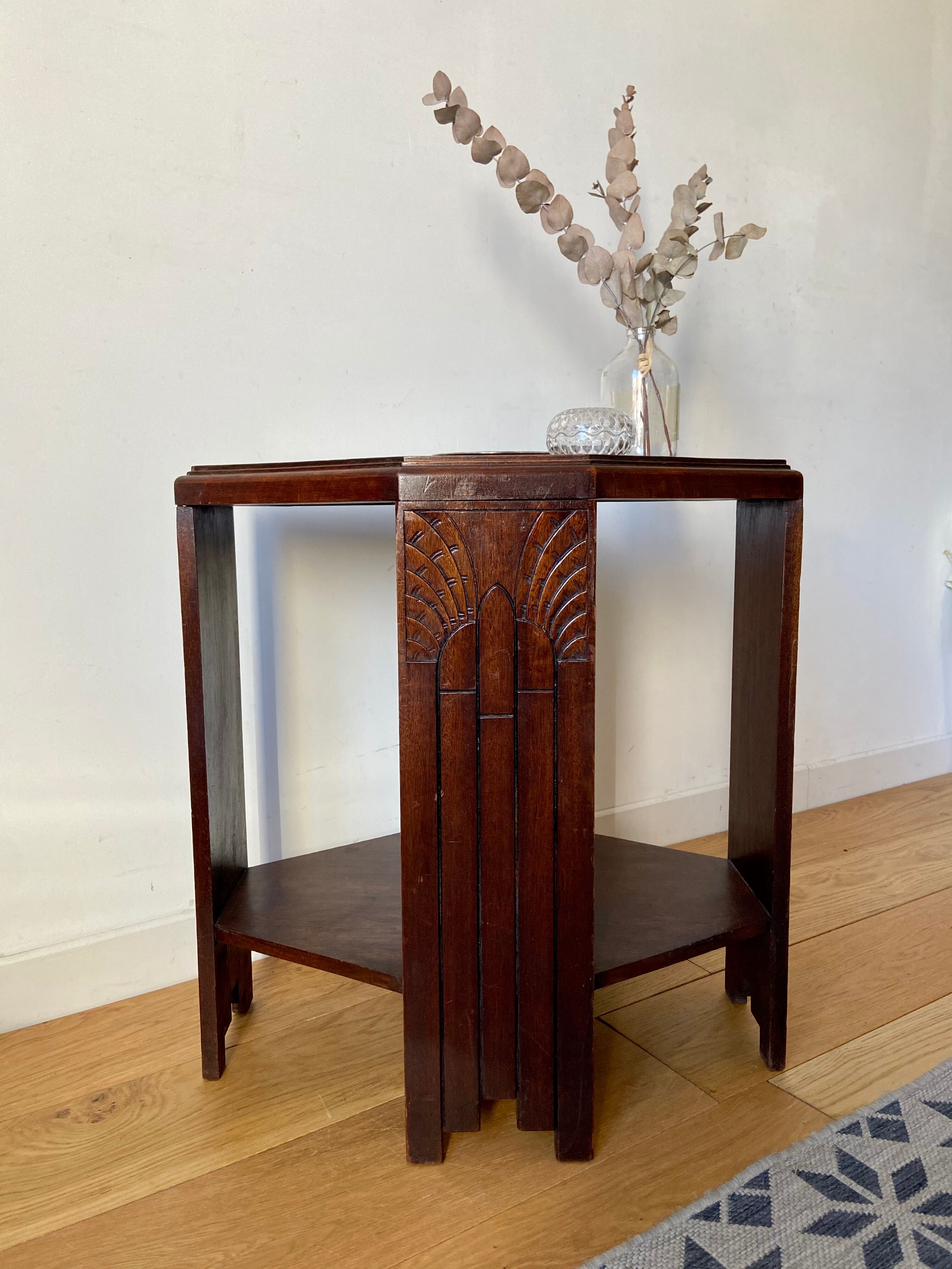 Art deco mahogany side table