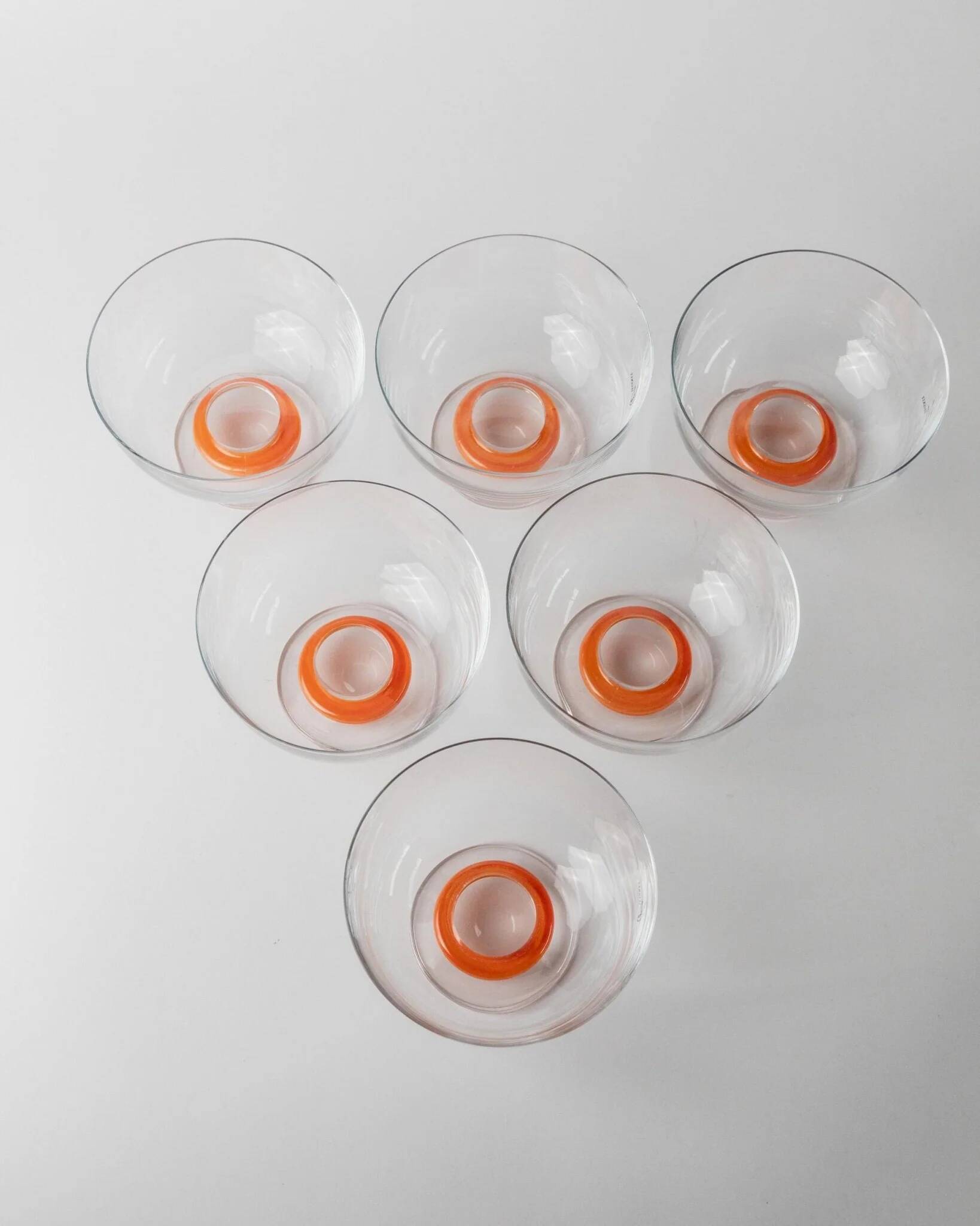Verres à boire en verre de Murano orange - Ensemble de 6 par Le Gocce, Italie, années 1980 Pop-Art