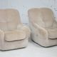 Pair of armchairs "space age". Beige corduroy velvet. France, circa 1970