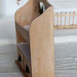 Étagère murale vintage bois et blanc 2 tiroirs