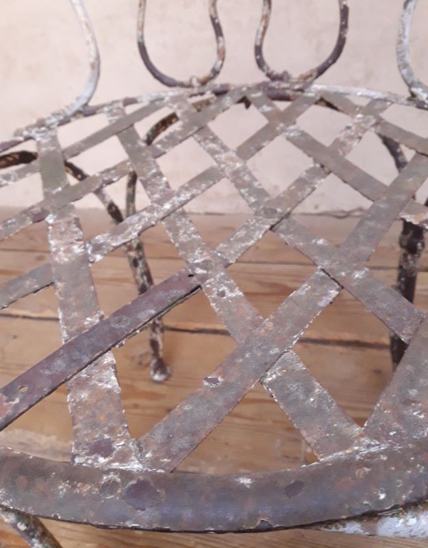 Xix° wrought iron garden armchair