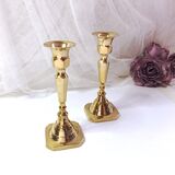 Pair of small brass candlesticks