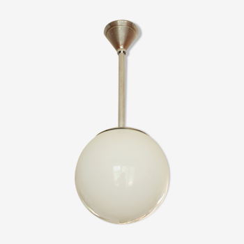 Art Deco globe hanging lamp in opaline,1940