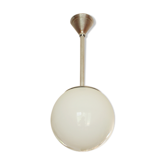 Art Deco globe hanging lamp in opaline,1940